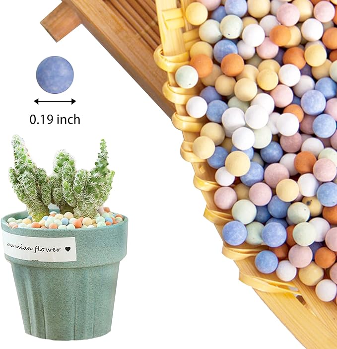 Ceramsite Clay Pebbles for Orchid - Mini Leca Clay Pebble for Plants Drainage - Perfect Ceramsite Balls as A Soil Topper for Indoor Plants, Cacti Succulents Bonsai.