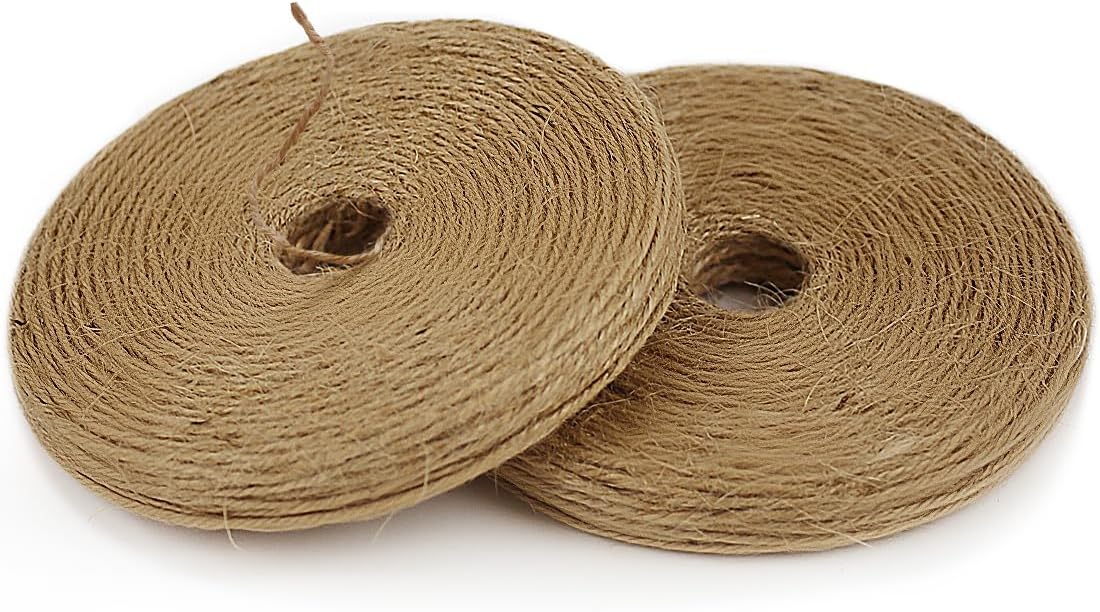 PerkHomy 800 Feet (2Pcs * 400Feet) Garden Twine Strong Natural Jute Long Brown Twine for Gardening Tomato Climbing Plant Tie Floristry Crafts Gift Wrapping Packing Decor