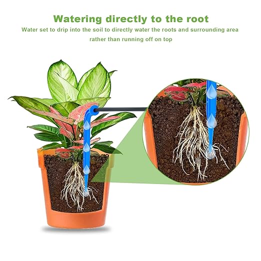 Lewisia 2W Solar Automatic Drip Irrigation Kit with Timer Auto Watering System Solar Powered Auto-Irrigation Set for Garden Beds Patio Lawn Plants Greenhouse Flower 50FT for 15 Plants