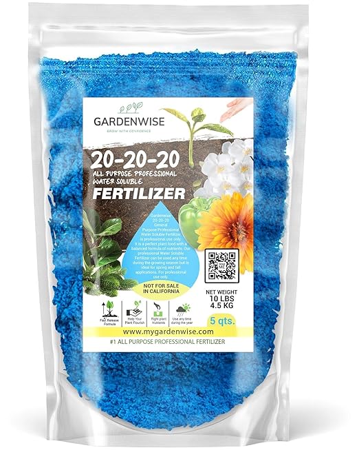 20-20-20 Water-Soluble Fertilizer – Powder for Liquid Plant Food for Indoor & Outdoor Plants, Orchids, Vegetables, Lawns, Flowers – 20 20 20 Fertilizer (5 QUARTS)