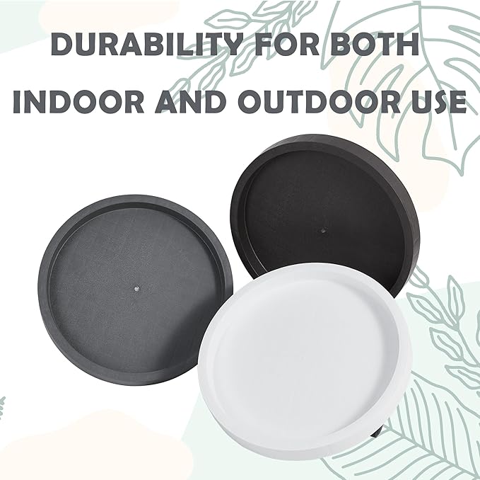 17.5 Inch Planter Caddies Rolling Saucer Caddy with Wheels, Heavy Duty Wheeled Stand for Potted Plant, Round Coaster Roller Base Tray with Casters, Flower Pot Dolly Holder for Indoor Outdoor