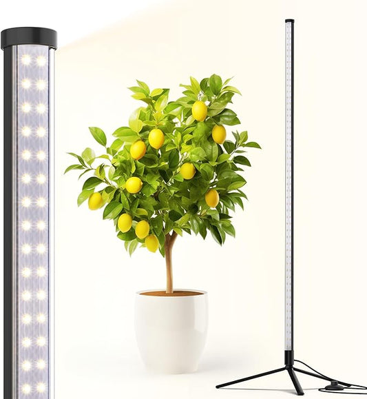 Barrina Standing Grow Light T10, 42W 5000K, Full Spectrum LED Plant Light for Indoor,Vertical Grow Light, Wide Coverage, 4FT Height with On/Off Switch and Tripod Floor Stand