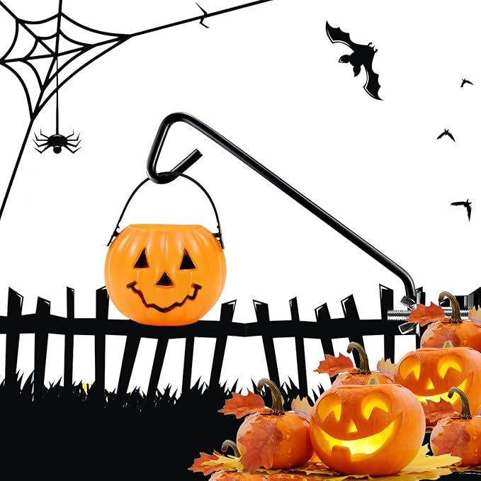 11 inches Fence Deck Hook Rail Hook Hanging Hook Mounting Kit Heavy Duty Bird Feeder Hook, Decorative Hook Hanger for Bird Feeders, Planters, Suet Baskets, Lanterns on Balcony Porch Railing Fence