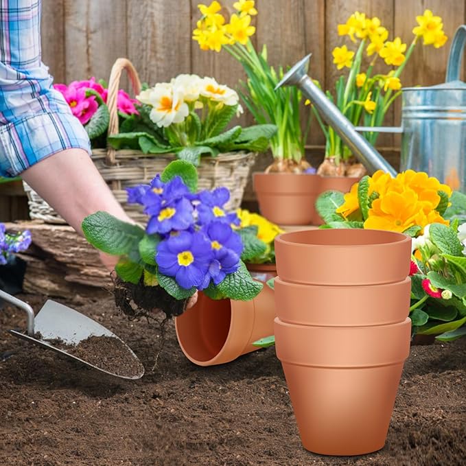 3 inch Terracotta Clay Pots, 26 Pack Clay Flower Pots with Drainage, Flower Garden Clay Pots, Terracotta Pots for Indoor Outdoor Plant, Crafts, Wedding Favor