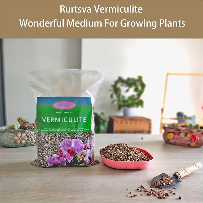 Natural Coarse Vermiculite 15QT for Plants Organic Occurring Mineral Potting Mix Grow Medium for Potted Plants, Hydroponics, Terrariums, Orchids, Mushroom Growing Or Reptile Habitats