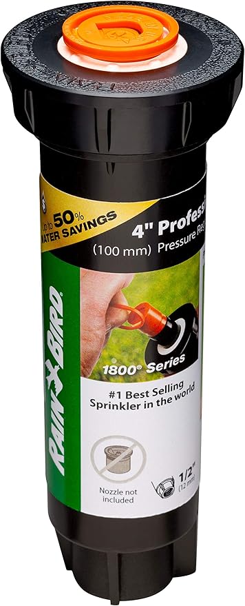 Rain Bird 1804LNPRS Pressure Regulating (PRS) Professional Pop-Up Sprinkler, Body Only No Nozzle, 4" Pop-up Height (Pack of 2)