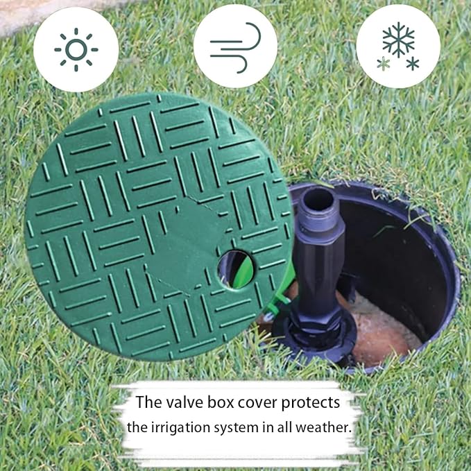 2PCS Sprinkler Valve Cover Irrigation Valve Box Cover Lid for Sprinkler Irrigation System Round Valve Overlapping Covers for Garden Outdoor Lawn Yard Sprinkler(6in)