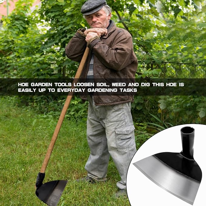 Hand Hoe Head Replacement - Round Eye Hoe for Gardening, Digging, Weeding, and Loosening Soil Handheld Grub Hoe Head for Agriculture（23.5cm Size ）