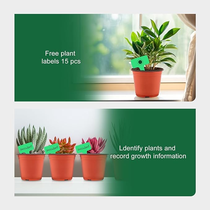 GROWNEER Nursery Pots 120 Packs 6 Inch Plastic Planting Pot with 15 Pcs Plant Labels, Seed Starting Kit Flower Planter Container Seedling Pot with Drainage Hole for Indoor Outdoor Garden