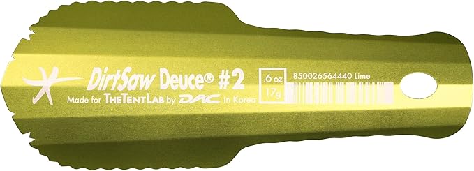 DirtSaw® Deuce #2 - .6 oz Ultralight Backpacking Trowel, Color: Lime