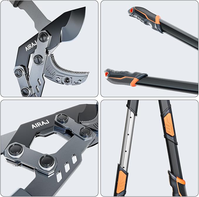 AIRAJ 27-37'' Extendable Anvil Loppers for Tree Trimming Heavy Duty with Compound Action | Branch Cutter with 2” Cutting Capacity | Chops Thick Branches Ease | Garden Lopper Pruning Shears Heavy Duty