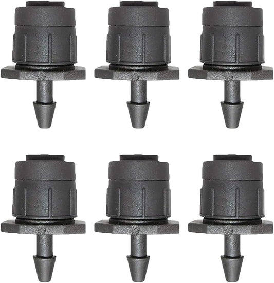Lxcom Lighting 100 Pcs Irrigation Drippers Adjustable Drip Emitter Micro Spray 360 Degree Full Circle Pattern Water Flow Irrigation Drippers Sprinkler Drip Watering System Parts Drip Irrigation(Black)