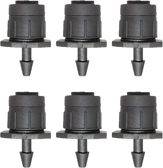 Lxcom Lighting 50 Pcs Irrigation Drippers Adjustable Drip Emitters Micro Spray 360 Degree Full Circle Pattern Water Flow Irrigation Drippers Sprinkler Drip Watering System Parts Drip Irrigation(Black)
