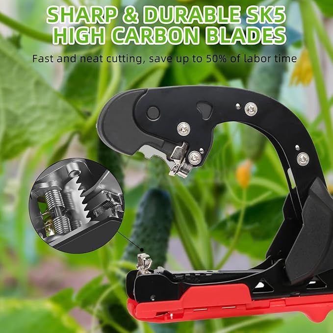 Plant Tying Machine, Plant Tape Gun, Lightweight Plant Tying Tape Tool to Tie Up Vine Quickly, with 20 Rolls of Tapes+10000pcs Staples, for Vegetable Grape Cucumber Tomato Flower and Pepper