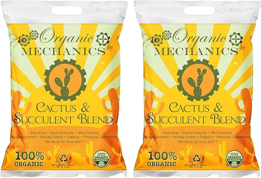 Cactus and Succulent Blend Potting Soil, 8 Quarts (Pack of 2) - Enhances Root Growth & Water Drainage - Peat-Free, Eco-Friendly & Locally Sourced