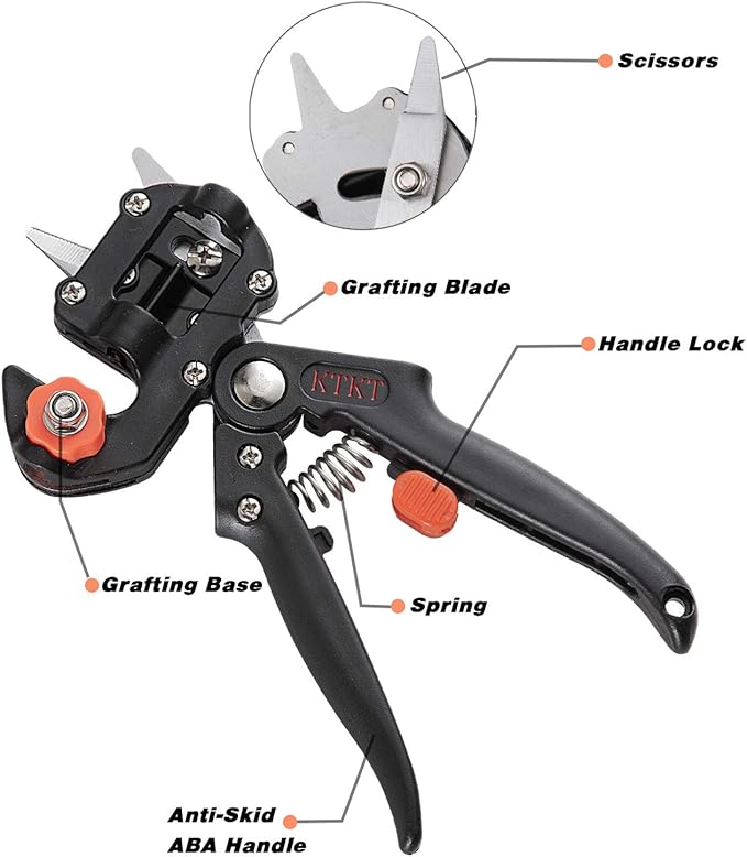 KTKT Grafting Tool Kit, Garden Pruner Tools, Perfect for Fruit Trees Grafting, Including Grafting Tapes, Grafting Knife & Replacement Blades