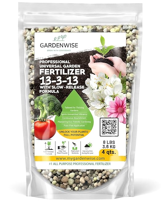 Professional Universal Garden Fertilizer 13-3-13 with Slow-Release Formula (4 QUARTS)