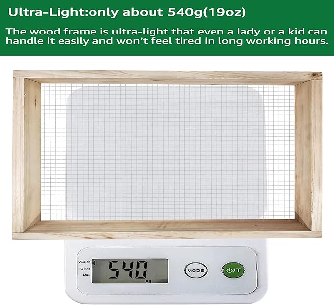 Soil Sifter, Dirt Sifter for Gardening, Compost Sifter, Garden Sieve, Light Wood Sifter for Rocks, Screen Sifter Top Soil/Peat Moss/Worm/Leaves/Loam Soil/Sand,Great Garden Tool for Plants & Vegetables