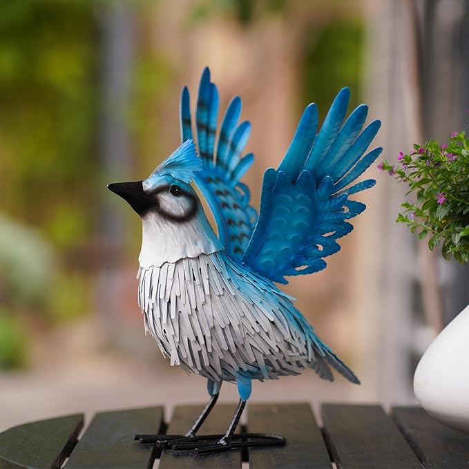 Nacome Blue Jay for Yard Art Statues: Garden Sculptures & Statues Clearance Lawn Decor for Patio Balcony Front - Gifts for Mom Grandma
