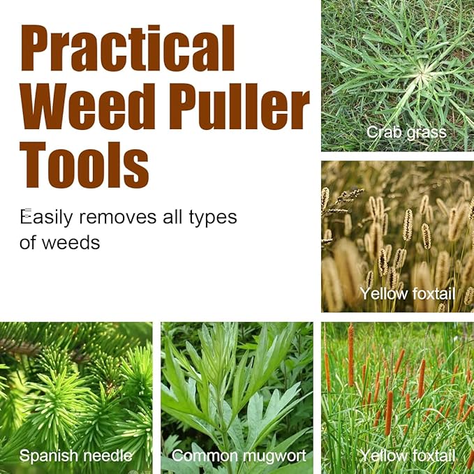 Weeder - Manual Weed Puller Tool, Uprooting Weeding Remover Tool, 4-Claw Steel Head Hand Garden Weeder Tool Easily Remove Weeds for Otted Plants, Gardens, Yards, Farms