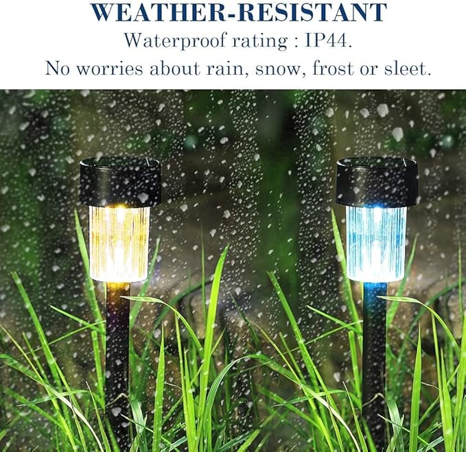 MAGGIFT 12 Pcs Solar Pathway Lights Solar Powered Lights, Outdoor Change Color Automatically Solar Landscape Lights for Lawn, Patio, Yard, Walkway, Deck, Driveway and Garden, RGB Color Changing