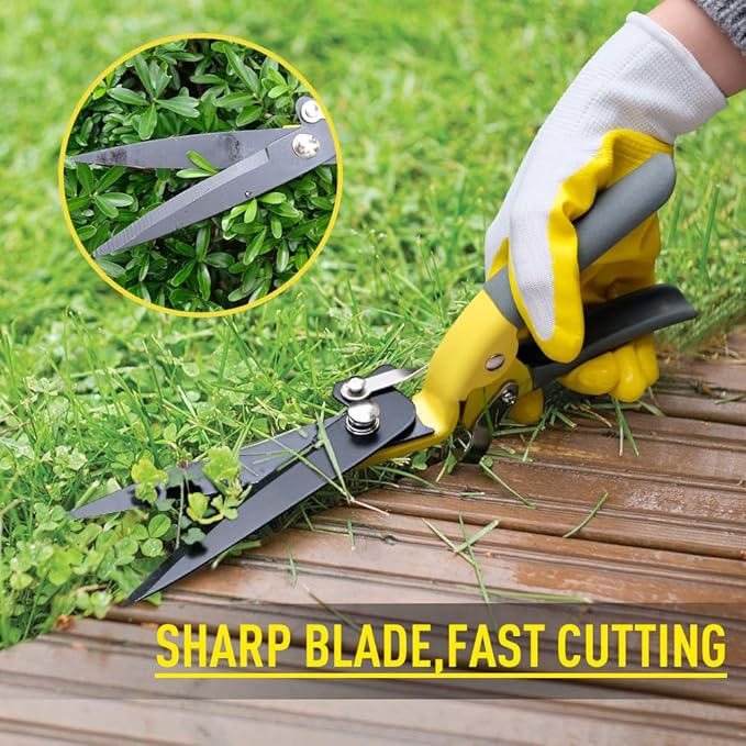 Upgraded Grass Shears, Hand Grass Clippers, Grass Trimming Shears for Garden, Lawn Edges