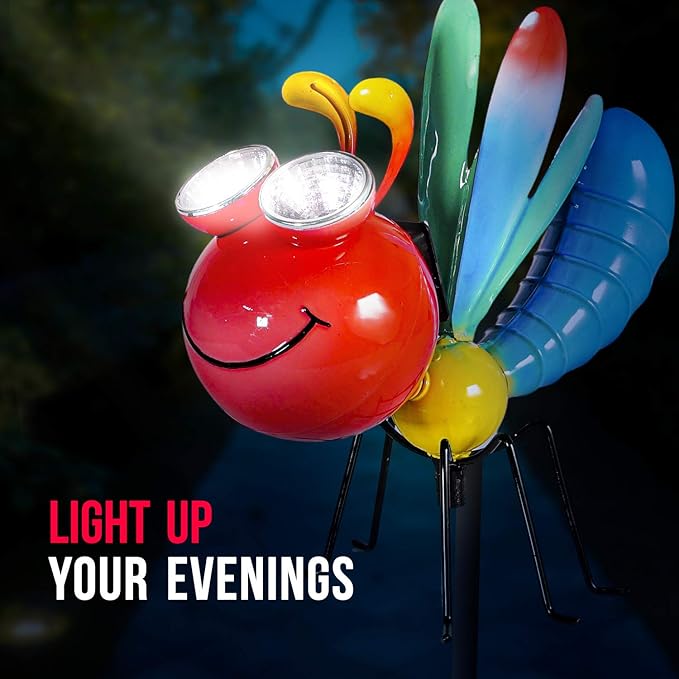 Dragonfly Garden Decor - Shefio Metal Yard Art Specializes In Products That Enhance Outdoor Spaces - Creates A Magical Garden Ambiance - Whimsical Garden Decor