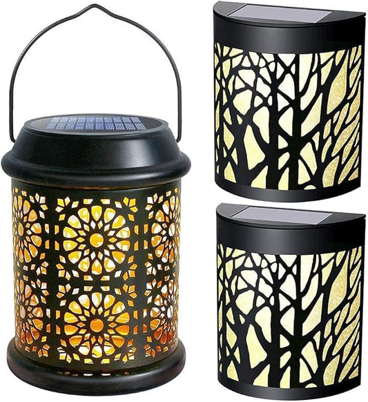 DenicMic Solar Lantern 1 Pack + Wall Lights 2 Pack