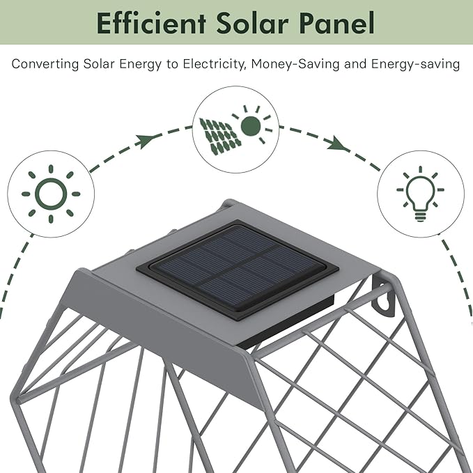 Grand patio Outdoor Leiden LED Solar Hexagon Wall Sconce Planter, with Dusk to Dawn Sensor Decor Wall Lighting for Garage Doorway Patio Yard, Cement Grey (L-Linear)