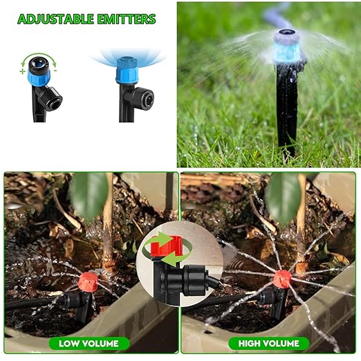 82Ft(25m) Quick-Connect Drip Irrigation System kit,Automatic Garden Irrigation System for Lawn Garden Greenhouse Automatic Irrigation Equipment,1/2 "with 1/4" Irrigation Pipe and Drip Irrigator