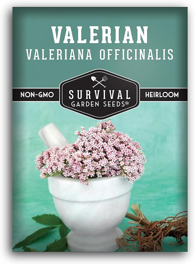 Valerian Seeds for Planting - 1 Packet with Instructions to Plant and Grow Medicinal Herb Valeriana Officinalis in Your Home Herb Garden - Non-GMO Heirloom Variety - Survival Garden Seeds