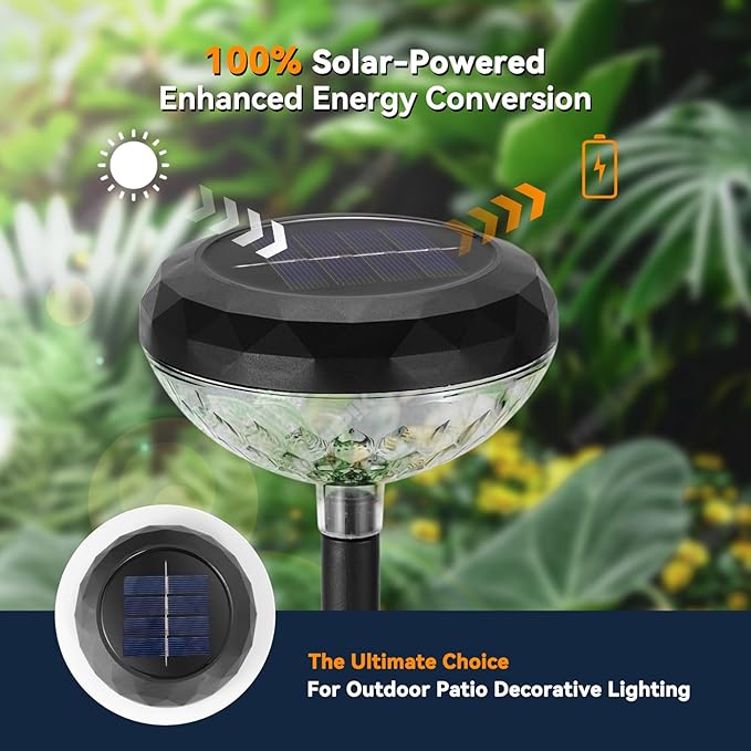Solar Pathway Lights Outdoor Waterproof: 8 Pack LED Yard Light RGB Landscape Lighting - Color Changing Path Walkway Lights Solar Powered Garden Decor for Outside Patio Decorations