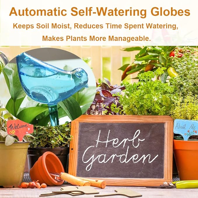 Plant Self-Watering Bulbs, 10pcs Self Watering Planter Insert, Flower Automatic Watering Drip Irrigation Device, Indoor Outdoor Garden Self Waterer for Plant