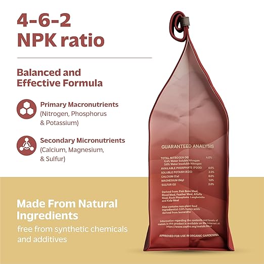 Organic Fruit & Flower Fertilizer - 2lbs - Natural Indoor & Outdoor Plant Food for Strong Healthy Plants and Soil