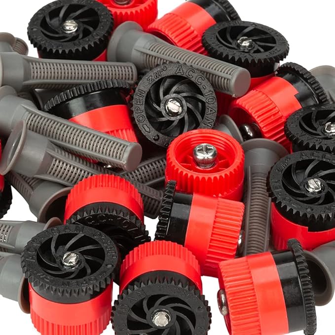 Replacement Pop up Rainbird Sprinkler Heads, 16PCS Adjustable Sprinkler Nozzle Variable Arc Nozzle Irrigation Drippers Sprinklers 9.8 Feet Compatible with Hunter, Orbit Pop-up Sprinklers, (10 Van)