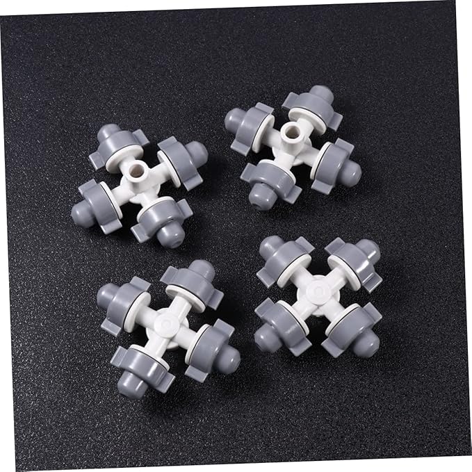 10pcs Inner Head Irrigation Drip Nozzle Shaped Water Greenhouse Outdoor Garden Outlet Sprinkler Plastic Cooling Four-Way Misting Patio Flow Nozzles Lawn Export for Brass