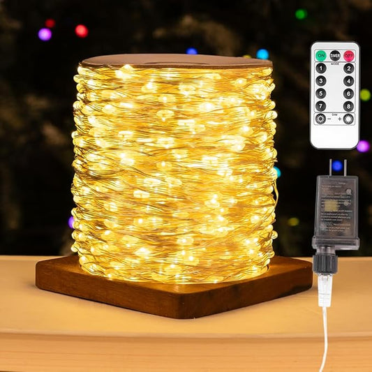 Fairy Lights Plug in,660FT 2000 LEDs Waterproof Led String Lights,Twinkle Light with 8 Modes Remote for Outdoor Indoor Christmas Wedding Birthday Garden Party Decorations,Warm White