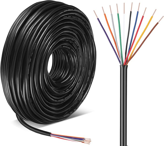 Hoolerry Solid Sprinkler System Wire 18 Gauge Irrigation Wire with UV Resistant PVC Jacket Sprinkler Cable for Underground Irrigation Field Central Control System 30v Ul Listed(18/10, 100 Ft)