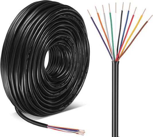 Hoolerry Solid Sprinkler System Wire 18 Gauge Irrigation Wire with UV Resistant PVC Jacket Sprinkler Cable for Underground Irrigation Field Central Control System 30v Ul Listed(18/10, 100 Ft)