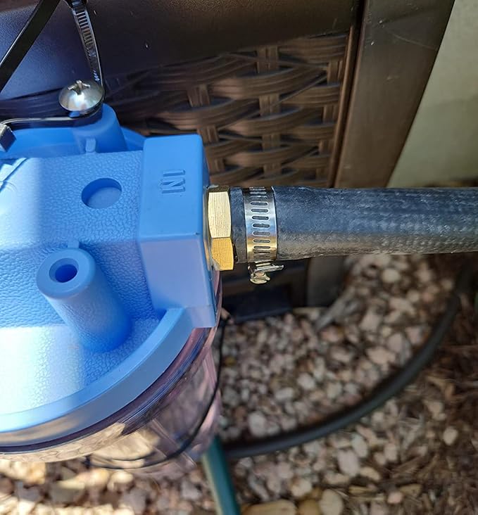 1/2" Barb x 3/4" Male GHT Thread Hex Brass Garden Water Hose Pipe Connector Copper Fitting with Stainless Clamp House/Boat/Lawn/Power Wash/Irrigation