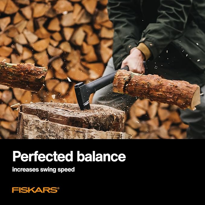Fiskars 36" Super Splitting Axe, Wood Splitter for Medium to Large Size Logs, with Shock-Absorbing FiberComp Handle, Lawn and Garden Tool, 6 pounds, Black