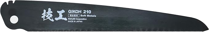 KAKURI Japanese Pull Saw Folding for Metal Cutting & PVC Cutting 8-1/4", Foldable Hand Saw for Aluminum, Brass, Soft Iron, Plastic, Pipe, Razor Sharp Japanese Steel Blade, Made in JAPAN