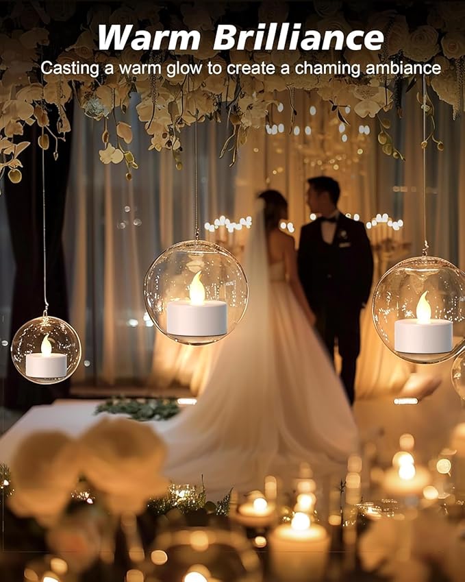 LED Tea Lights Candles- 24Pack Flameless Candles Realistic and Bright Flickering Long Lasting 200Hours for Holiday Celebration,Party, Home Decoration WarmWhite,Battery Operated