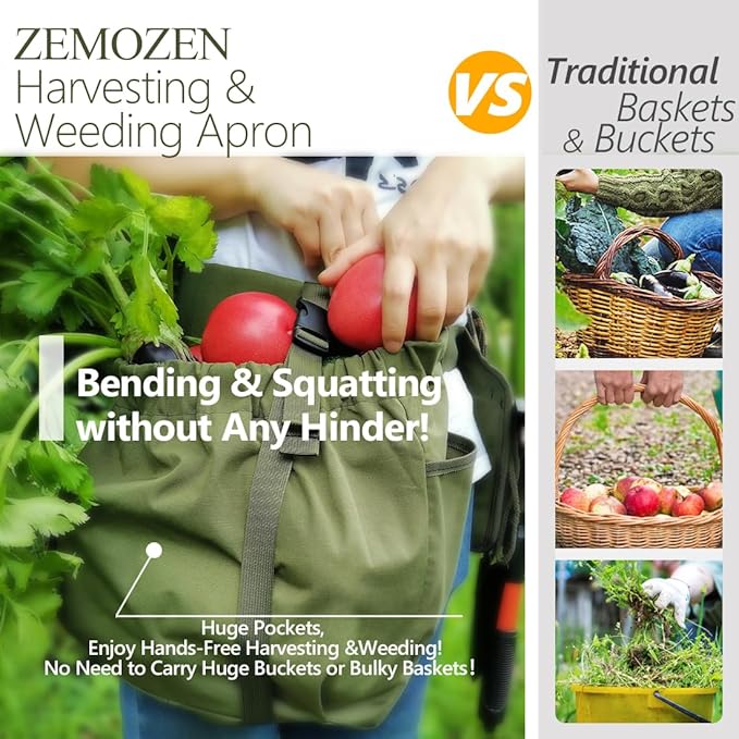 Gardening Apron Garden Tool Belt Set - Garden Apron Gardening Tool Belt Garden Aprons for Women with Pockets Gardening Apron with Pockets for Women, Great Gardening Gifts for Women Gifts for Gardeners