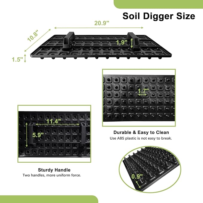 72-Hole Seed Tray Dibber – Plastic Soil Digger and Seed Spacer for Planting Seeds and Bulbs, Seedling Tray Soil Garden Tool, Gift for Gardener.