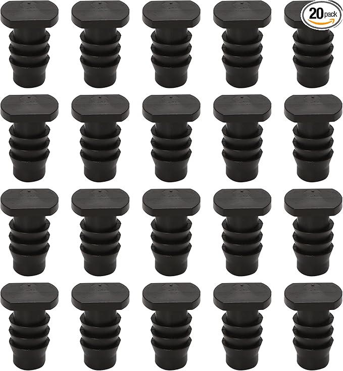 20pcs Irrigation End Cap Tubing Drip Plug Fittings, 3/8 Soaker Hose ID Barbed Parts for Line Goof Connector Garden System, Bore Capillary Tube Sealing Pipe 3/8'' Diameter Tools