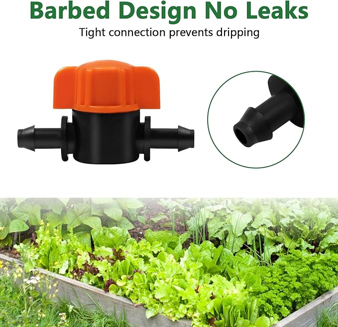 TTioDri 30 Pack 1/4" Drip Irrigation Valves, Drip Irrigation Shut Off Switch Valve for 1/4 Inch Drip Irrigation Tubing Water Flow Control Valve Drip Line Cut Off Valve for Garden Drip Systems