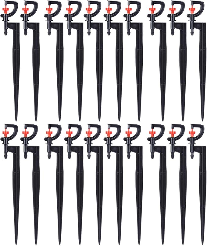 Watering Sprayer, 20pcs G‑Type 360 Degree Rotation Sprinkler Watering Spray Nozzle Gardening Lawn Micro-Sprayers System