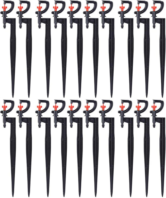 Watering Sprayer, 20pcs G‑Type 360 Degree Rotation Sprinkler Watering Spray Nozzle Gardening Lawn Micro-Sprayers System
