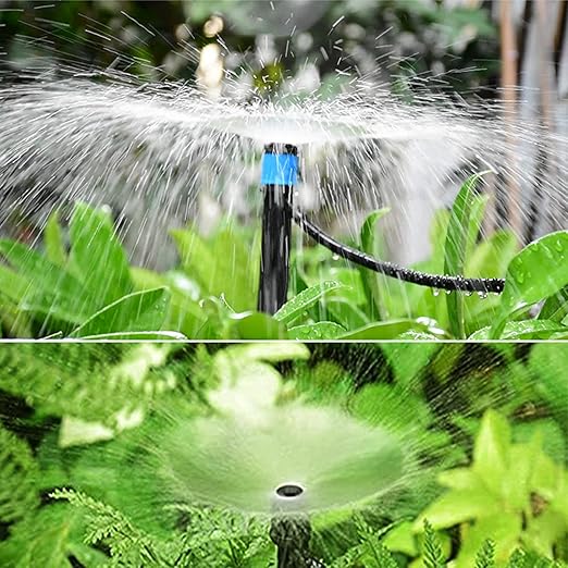 100Pcs Drip Irrigation Emitters with Lock, Adjustable 360 Degree Water Flow Irrigation Drippers for 1/4" Drip Irrigation Tubing, Micro Spray Drip System Parts for Garden Irrigation System